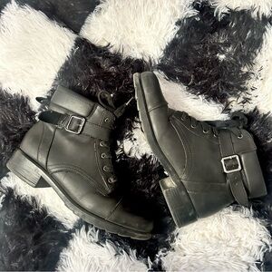Madden Girl Black Combat Boots